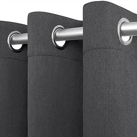 [2-Panels] Cozlo Blackout Curtains for Bedroom with Grommet Black Out Room Darkening Window Curtains Thermal Insulated Drapes (42x63 inch, Dark Grey)