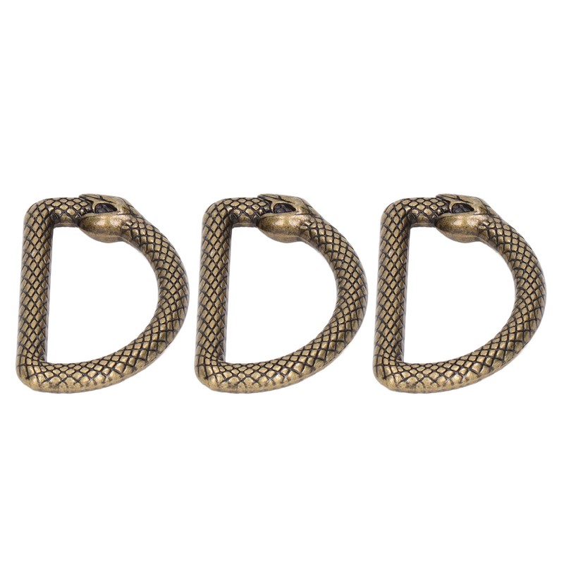 20Pcs Metal D Rings Snake Pattern Wear Resistant Metal Rings