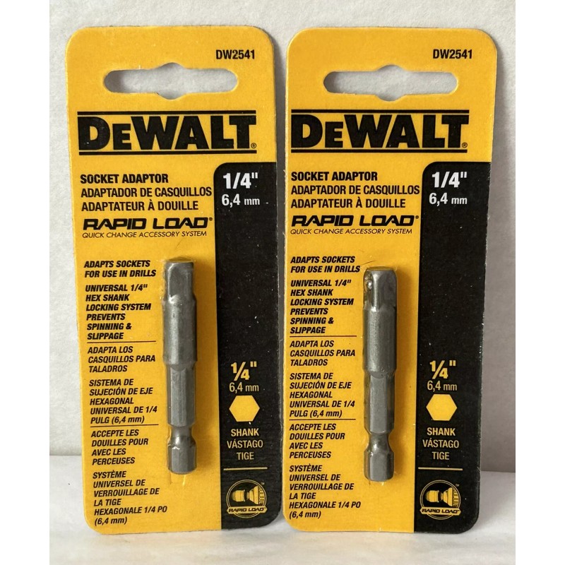 DEWALT New Dewalt 1/4" Rapid Load Socket Adapter 2-PACK DW2541