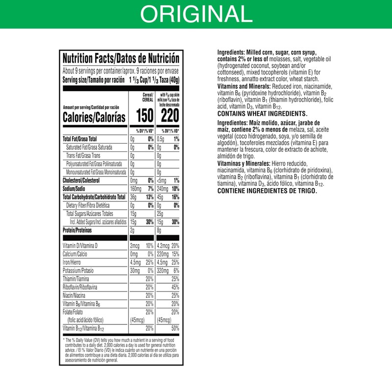 Corn Pops Cold Breakfast Cereal, 8 Vitamins and Minerals, Kids