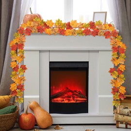 4 Packungen 1.8M Herbstdeko Herbst Girlande Dekoration - 6 Ft Tischdeko Herbst Herbst Deko Herbstgirlande Herbstblätter For Fenster Entlang, Rolltreppe, Balkon, Kamin, Esstisch (Orange-4Pcs/Set)