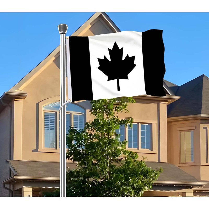 Black Canada Flag,3x5 FT Dark Canadian Flag,36x60 Inch Large Digitial