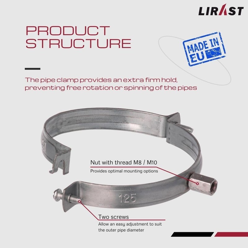 Ø 125mm / 5 inch Steel Pipe Bracket/Clamp - Suspension
