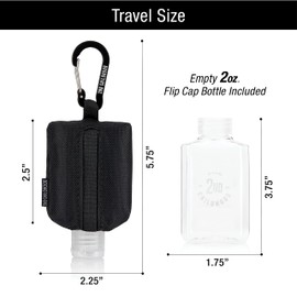 2nd Childhood Travel Hand Sanitizer Keychain – Small Refillable 2 oz Bottle with Clip-On Holder – Portable Sanitizer Case for Purse, Backpack, Gym Bag