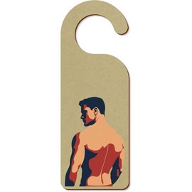 'Minimalist Muscular Man ' 200mm x 72mm Door Hanger/Sign (DH00045950)