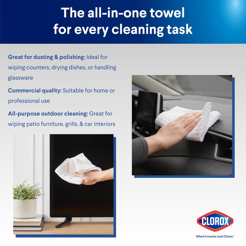 CLOROX Waffle Bar Mops - Microfiber Quick Dry Dishcloths -