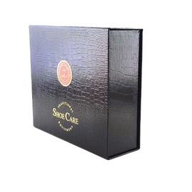 Hebold 6-piece shoe cleaning set, made in Germany, luxury, value and sustainability combined, practically packaged in elegant gift box with black reptile leather look