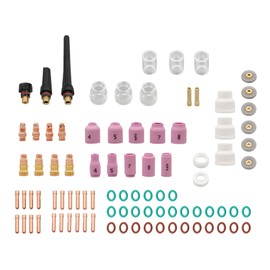 Timunr 90PCS TIG Welding Torch Repair Kit – Stubby Gas Lens, Alumina Nozzles, Glass Cups for WP-17/18/26 – Welding Nozzle and Collet Set for DIY and Professionals