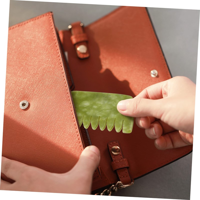 LALAFINA 4 Pcs Jade Comb Jade Stone Comb Gua Sha