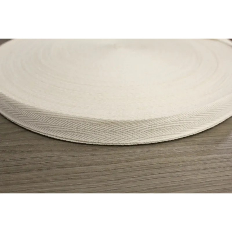Cinta Palmita Algodón 20mm Crudo Rollo 100m Inzaboton Indumentaria