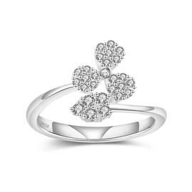 JXSJEW Women Ring Jewelry 925 Sterling Silver Women Shiny 5A Cubic Zirconia Ring for Women Wedding Promise (8)