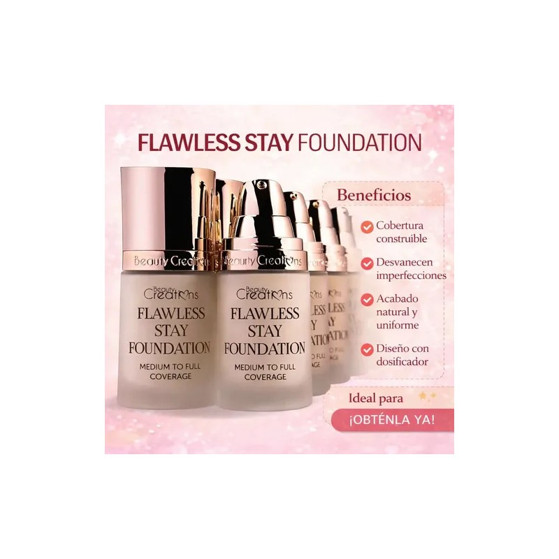 Base De Maquillaje Flawless Stay Beauty Creations Original