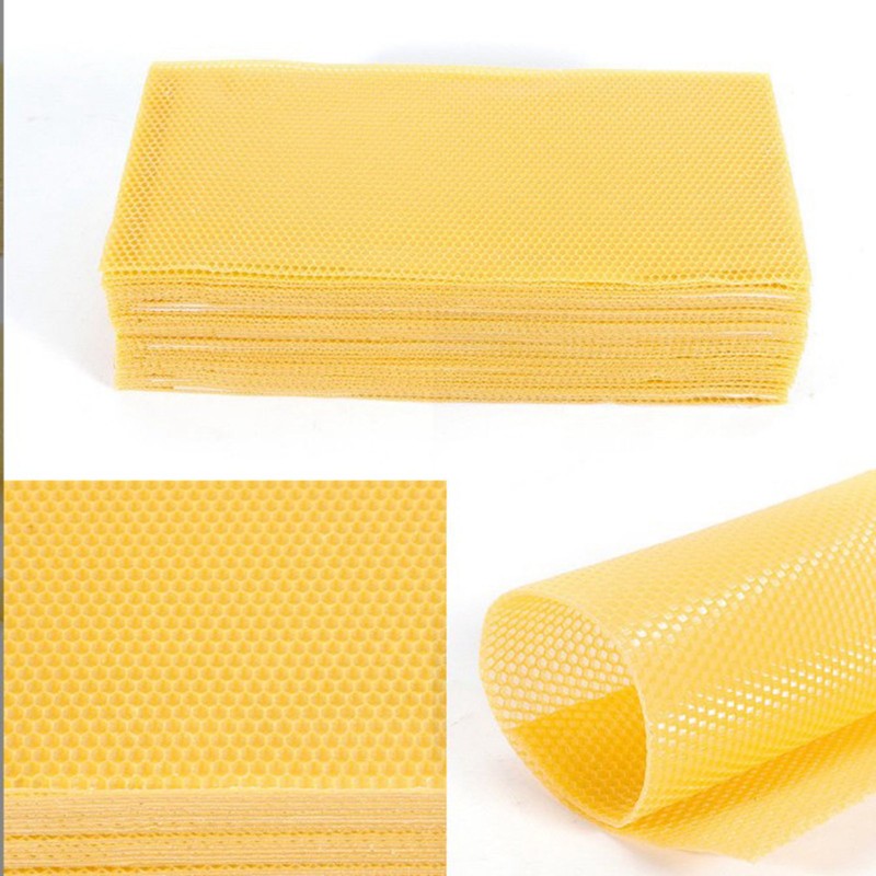 10Pcs Beeswax Sheets for Candle Making Natural Beeswax Honeycomb Foundation