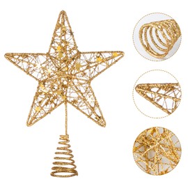 Anstore Tree Topper, Christmas Tree Topper, Star Christmas Tree Topper with 30 LEDs for Holiday Decorations Christmas Decoration, 31 cm. Gold