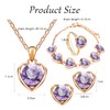 QKEPCY Love Heart Jewellery Set 4 PCS Fashion Heart Necklace