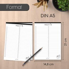 Set of 3 Shopping List Notepads, DIN A6, 50 Sheets, Shopping Pads with Pre-Printed for the Kitchen, Handbag, Car, Organiser Made of Paper for Tear-Off I dv_905