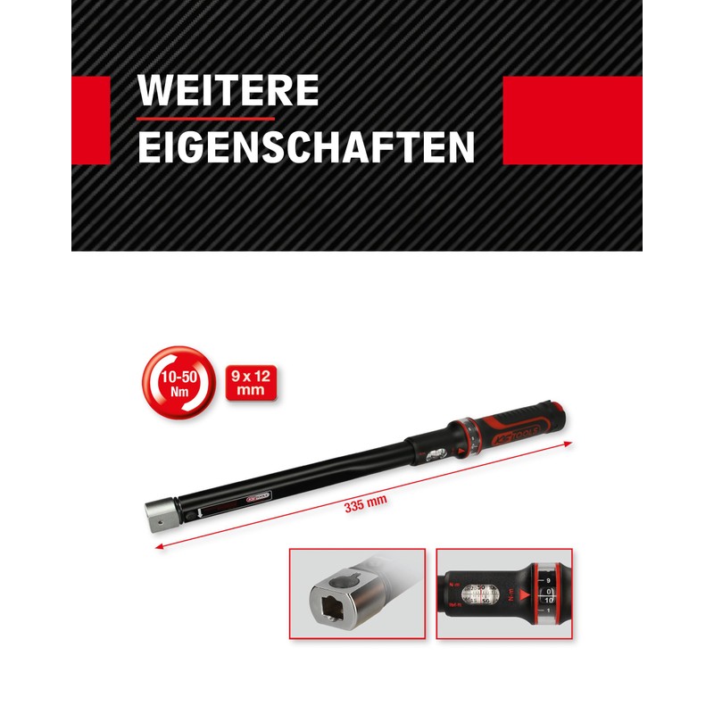 KS Tools 516.1622 ERGOprec torque wrench,QC head, 9x12mm