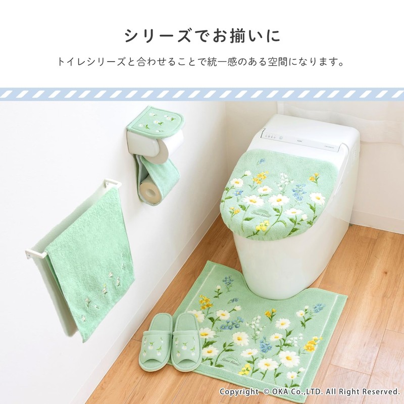 OKA Fleur Blanc Towel, Approx. 30.3 x 13.4 inches (77