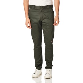 Dickies Men Skinny Straight Double Knee Work Pant, Olive Green v1, 34W x 32L