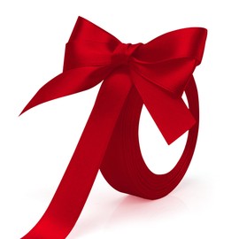 Luktastic Satin Ribbon, Red, 20 mm Wide, 22 m Long, Wedding Decoration, Gift Ribbon, Polyester Satin, Red