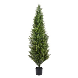 1 Pack 5ft Artificial Cedar Topiary Trees 48in UV Rated Potted Fake Cypress Trees Fake Cypress Pine Tree Heavy Duty Fake Plants Tree Artificial Shrubs Outdoor Indoor Decor