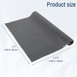 WHATWEARS Non Slip Drainage Mat, 3ft x 4.9ft PVC Pool Floor Mat 0.24" Thick, Mesh Hollow Mat for Kitchen Pool Bathroom Washroom Patio Restaurant Grey