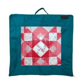 Yazzii Quilt Block Showcase Bag - Portable Storage Bag Organizer - Multipurpose Storage Organizer for Sewing Projects, Fabric Pieces, Quilt Blocks, Appliques, Stitcheries & More.-Aqua