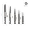 5 Piece Reverse Tap Set Screw Extractor Set, Hex Handle,