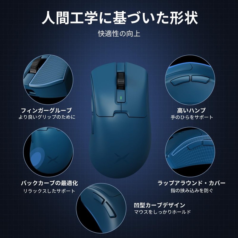 DELUX M900PRO Gaming Mouse Wireless, 8000Hz Polling Rate, 63g Light