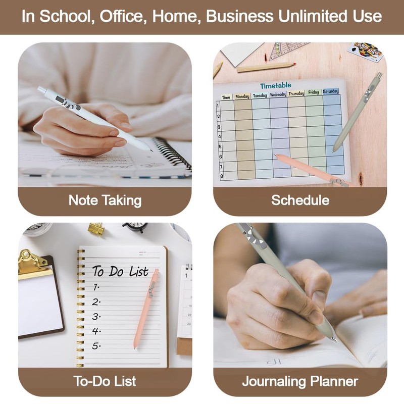 VICO Cute Cat Gel Pens – 4 Pack 0.5mm Fine