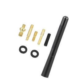 Motoforti Universal Car AM FM Radio Signal Antenna Mast Carbon Fiber Pattern, 12cm 4.7 Inch, Rubber Aluminum Alloy, Black