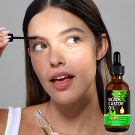 Aceite de Ricino 100% Orgánico, Aceite de Castor para Cabello, Pestañas, Cejas y Crecimiento del Vello - Mujeres y Hombres, 60ml/2.0 Fl Oz (3 Botellas)