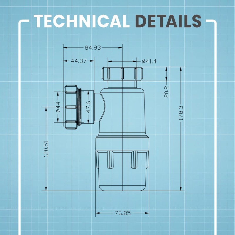 CranPlas | 40mm Sink Trap | Effortless Installation | Universal
