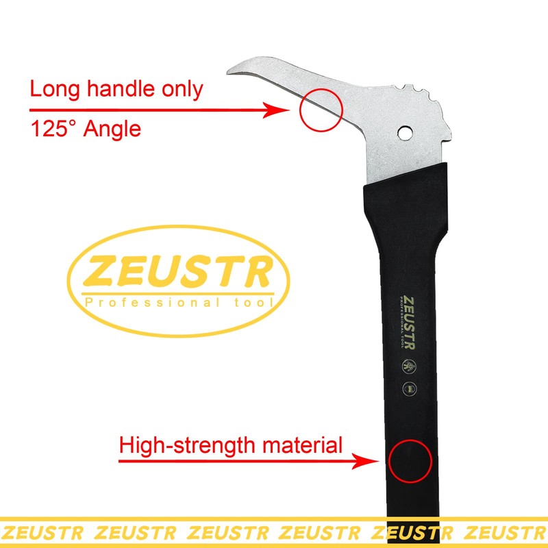 ZEUSTR 20" Hookaroon, Non-Slip Grip Handle, 120° Angled Blade, Log