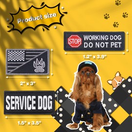15 Pieces Service Dog Patches Dog Vest Patches Removable Tactical Patches Embroidered Fastener Hook Loop Patch Animal Vest Harnesses Patch Pet Patches for Vest Harnesses Collars Leashes in Training