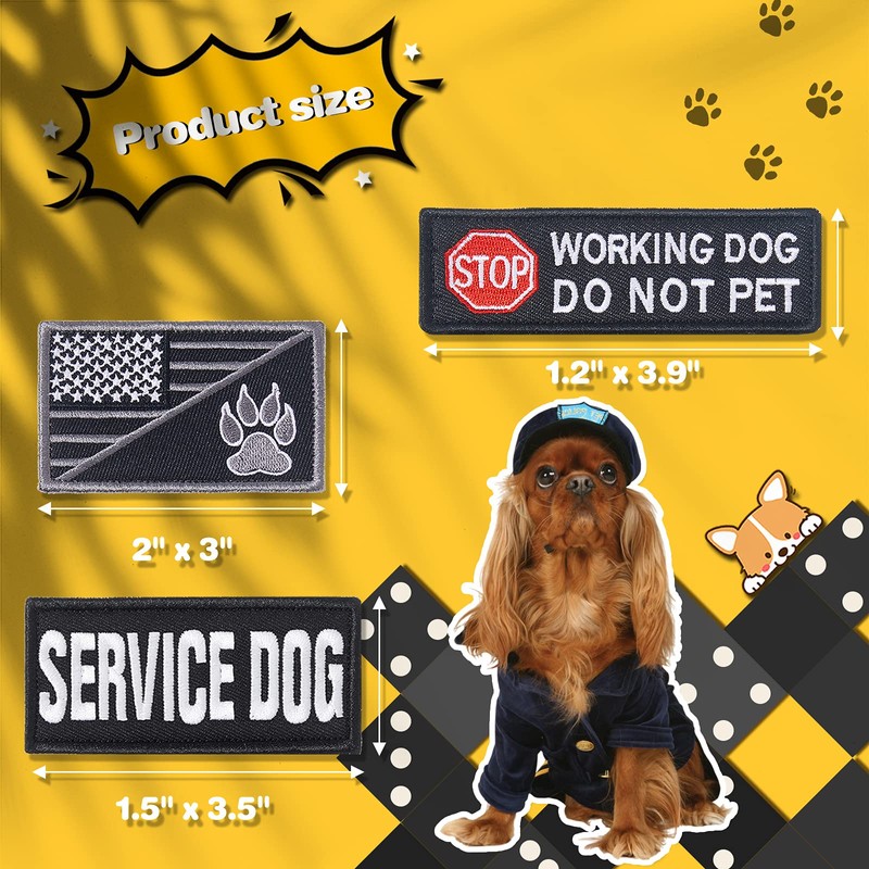 15 Pieces Service Dog Patches Dog Vest Patches Removable Tactical