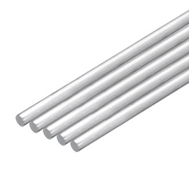 sourcing map 10Pcs 5/16"(8mm) Dia Round Aluminum Rod, 12"(305mm) Long 6061 Aluminum Round Rod Solid Lathe Bar Stock for Industry Construction DIY Crafts