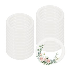 PATIKIL 20 Pcs Dream Catcher Rings, 1.3 inch Floral Macrame Plastic O Rings DIY Round Plastic Hoops for Crochet Craft Making Wall Hanging Wedding Wreath Christmas, White