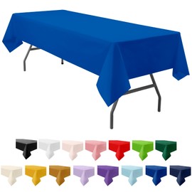 PartiPallete 3-Pack Premium Plastic Dark Royal Blue Tablecloth Disposable 54" x 108" Rectangle Table Cover PEVA Party Sapphire Ocean Blue Table Cloths for Parties Birthday Wedding Picnic Banquet