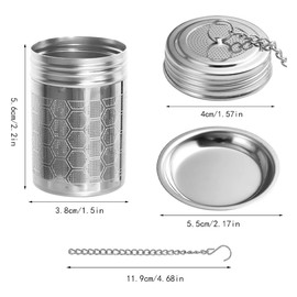 Tea Strainer for Loose Tea, Pack of 2 Tea Filters, Stainless Steel Tea Infuser, Tea Infuser with Drip Tray, Suitable for Most Tea Cups and Teapots, Dishwasher Safe