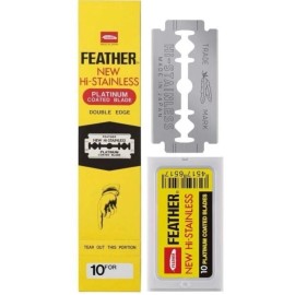 Feather 200 FEATHER New Hi-Stainless Platinum Coated Double Edge Safety Razor Blades JPN