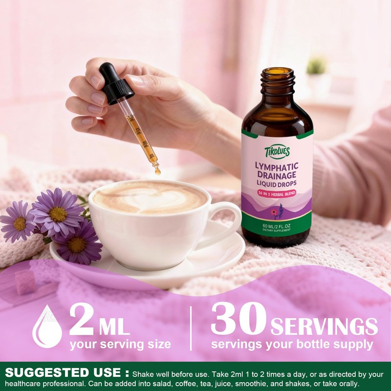 TIKOLUES Lymphatic Drainage Drops | Organic Lymphatic Cleanse Immune Support