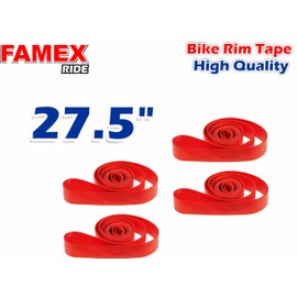 FAMEX RIDE 4Pcs Premium PVC Bike Tire Rim Tape, Bicycle Inner Tube Protection Pad, Mountain Bike Tire Liner,RED (27.5")