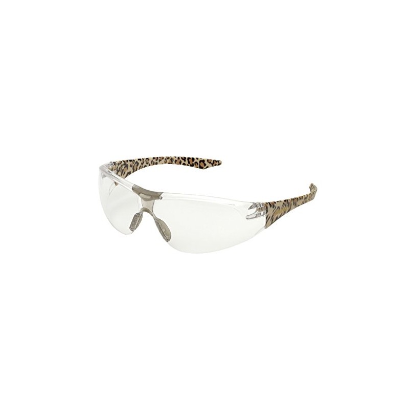 Delta Plus SG-18C-LEO Avion Safety Glasses, Clear with Leopard Temple