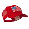 6 Panel Mesh American Flag White Patch Cap (One Size,