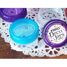 DecoJars 12 Jars One-Half Ounce 1TBL Container 5 color Screw caps lids USA DecoJars 3803