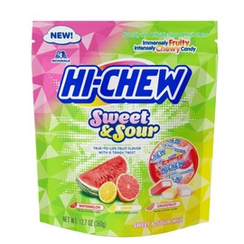 (Family Pack, 12.7 OZ EACH) Hi Chew Sweet & Sour, Tropical Mix Japanese Fruit Chewy Candy, Variety 2 packs