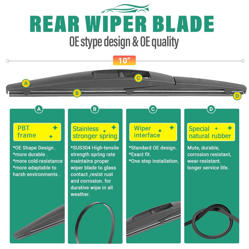 26" 18" 10" Windshield Wiper Blades Replacement for Honda HRV