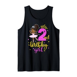 2nd Birthday Girl Outfit Ballet Dancer African American Kid Tank Top