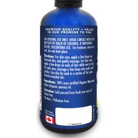 Promise Orthomolecular Nutraceuticals 100ml PURE MOROCCAN ARGAN Oil, Certified Organic, Cold Pressed + UV Protected, For Hair Skin and Nails, Made in Canada(100ml)